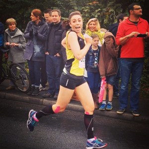 Still smiling at mile 14